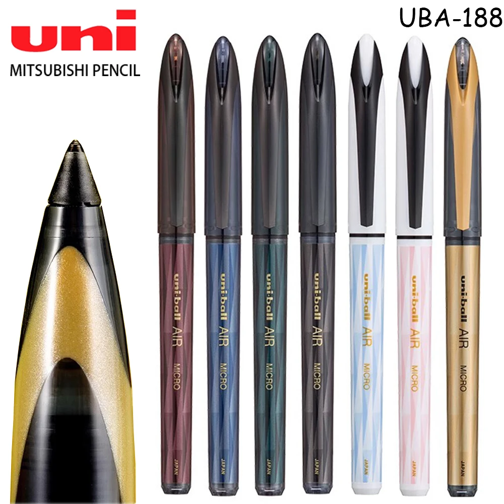

Japan UNI BALL AIR Black Technology Gel Pen UBA-188 Free Ink Control Office Signature Pen Black Calligraphy Practice Stationery