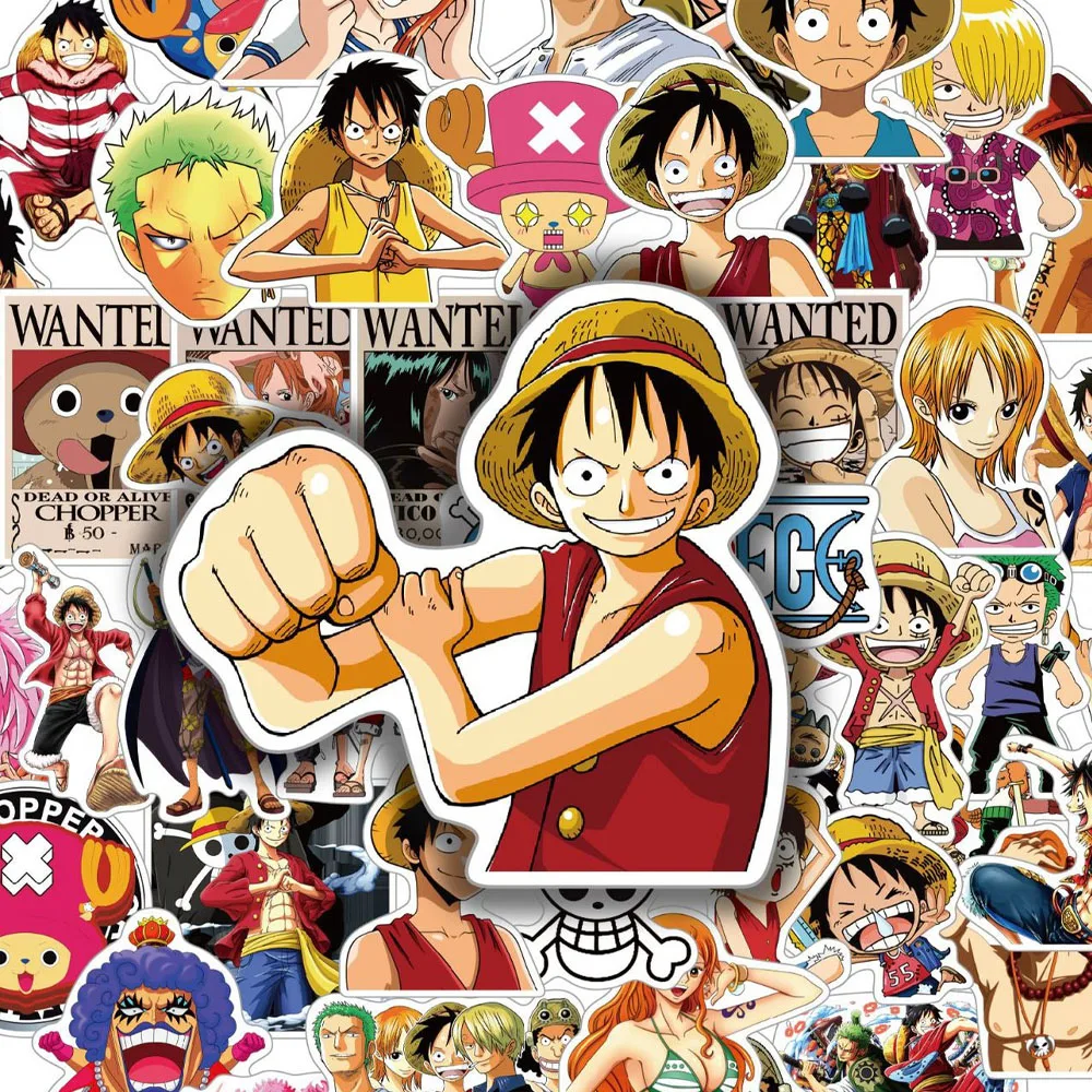 

50Pcs Japan Anime One Piece Figure Luffy Toy Sticker Notebook Motorcycle Skateboard Computer Mobile Phone Stickers Toy Gifts
