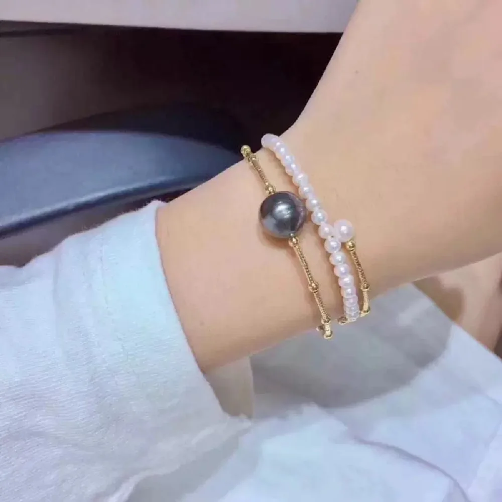 New Product Recommendation/Double layer Bracelet AAAA5-10mm Natural South Sea Pearl 14k Gold Pack - Bracelet