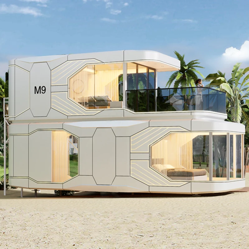 Cápsula espacial para acampar con diseño de lujo y moda moderna | Casa prefabricada de cápsulas con sistema inteligente