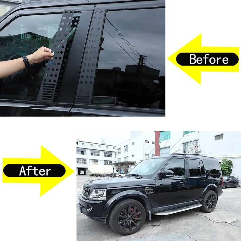 For Land Rover Discovery 3 Discovery 4 2004-2016 Aluminum alloy Car Window B-pillar Center Pillar Trim Sticker Car Accessories