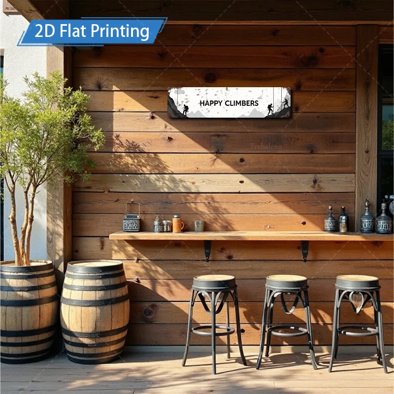 1 قطعة علامة معدنية مقاس 4 × 16 بوصة "علامة معدنية مطبوعة مسطحة ثنائية الأبعاد لتزيين مشهد الجبال الريفية" #4