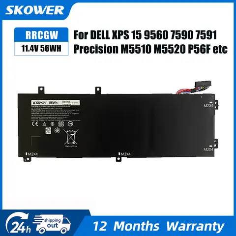 SKOWER 6 GTPY RRCGW Laptop Batterij voor Dell XPS 15 9550 9570 9560 7590 Vostro 7500 Precisie 5510 5520 5530 5540 H5H20 4GVGH