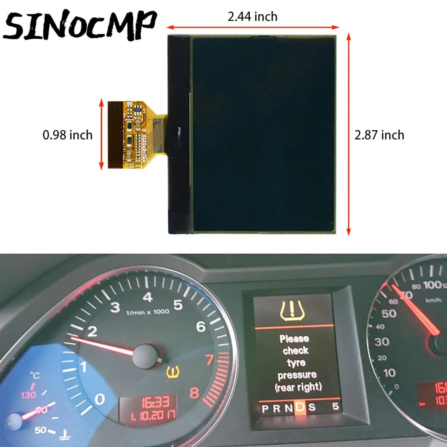 

1 Pc Screen Instrument Cluster LCD Screen Display For Audi A4 B6 B7 2002--2008 Dashboard Speedometer Gauges Dash Panels Parts