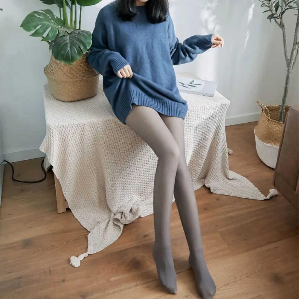 Push-Up verdicken gefälschte durchscheinende Strumpfhosen hohe Taille Fleece Thermo Strumpfhosen dehnbare samt lange Strümpfe Mädchen