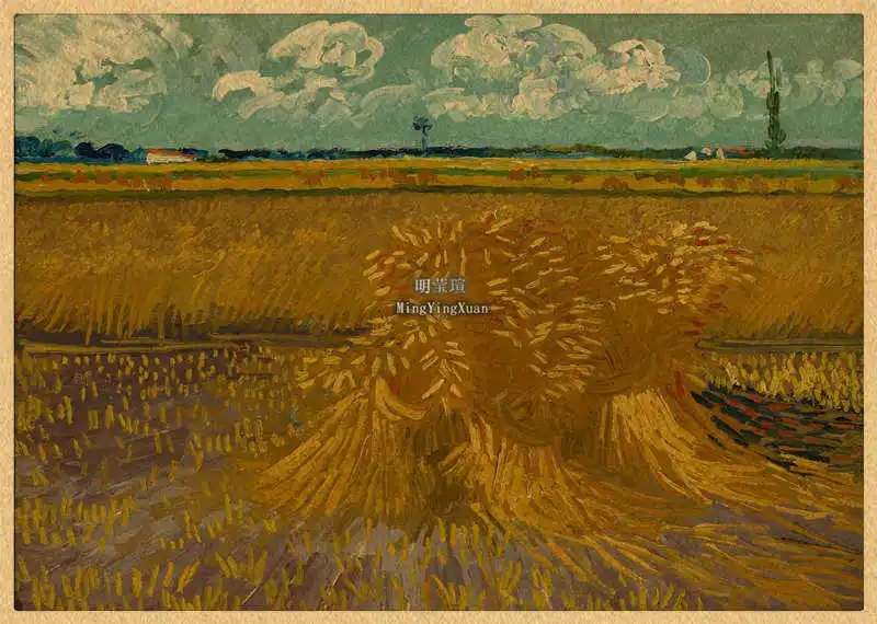 A Collection of Van Gogh Works /Vinci/Kraft Paper Print Painting Posters Wall Pictures for Living