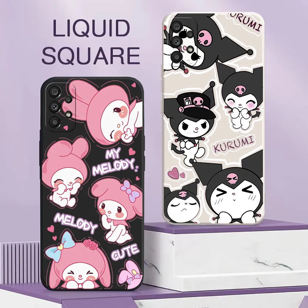 

Cartoon My Melody Kuromi Case For Samsung Galaxy A54 A53 A52 A51 A82 A73 A72 A71 A34 A33 A32 A31 A25 A24 A23 A22 5G Liquid Cover