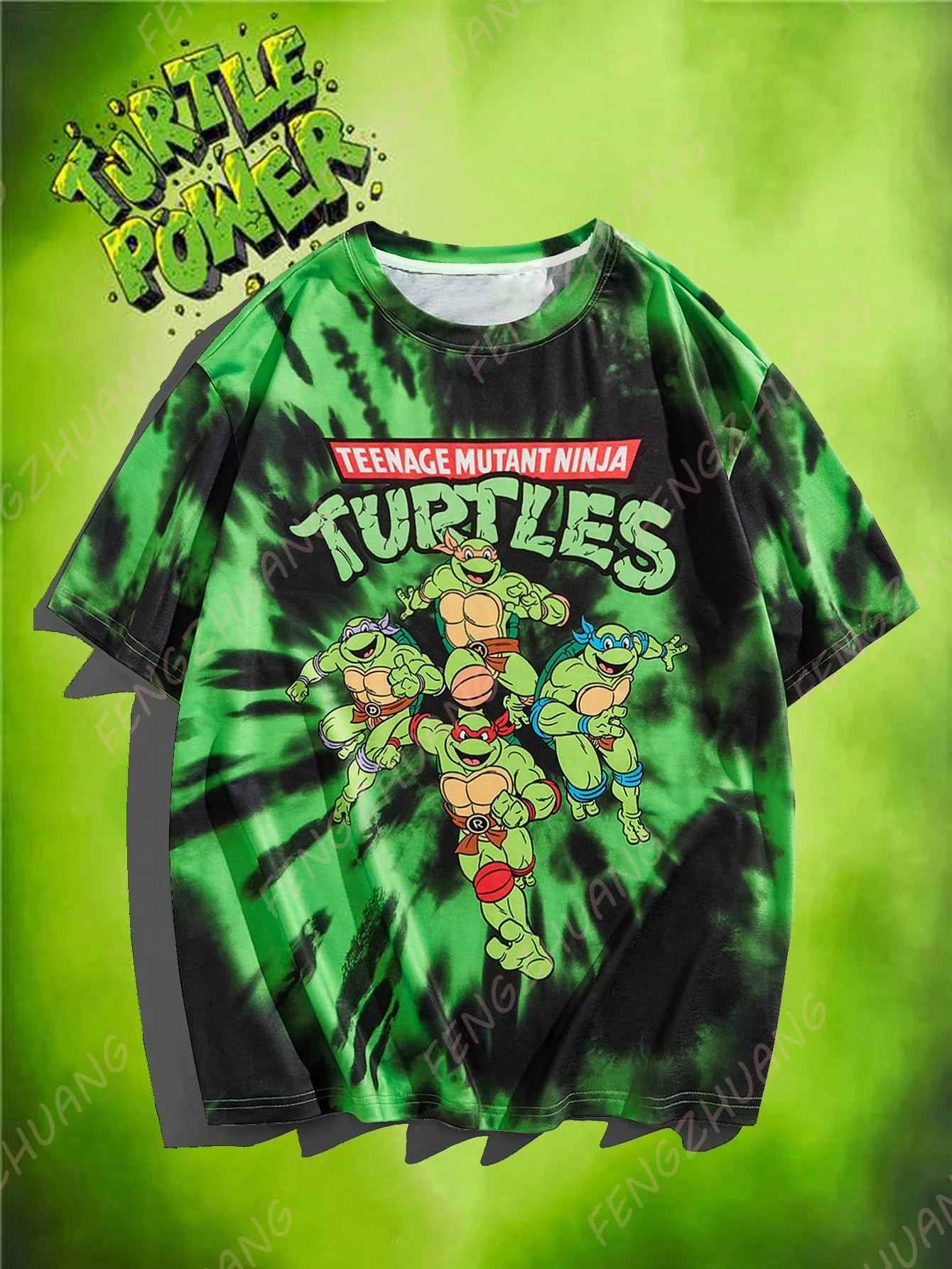 Men And Women Teenage Mutant Ninja Turtles Casual Cartoon Print Oversized T-shirt 2024 Summer Casual T-shirt Top