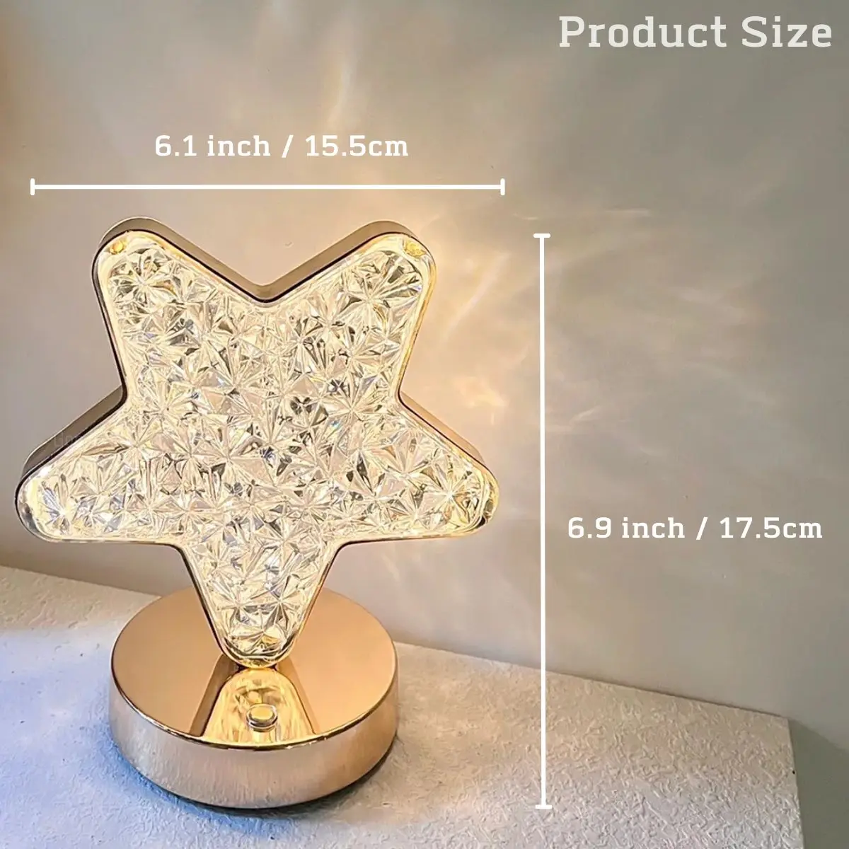 Lamp Nightstand USB Rechargeable LED Touch Star Light Crystal Bedroom Night Bedside Lamp Girls Room Decoration Cute Kids Lamps