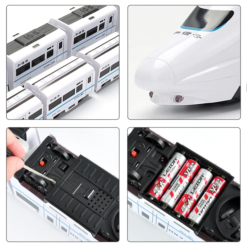 1:8 Harmony Railcar Simulation High-speed Railway Train Toys for Boys Electric Sound Light Train EMU Model Puzzle Child Car Toy