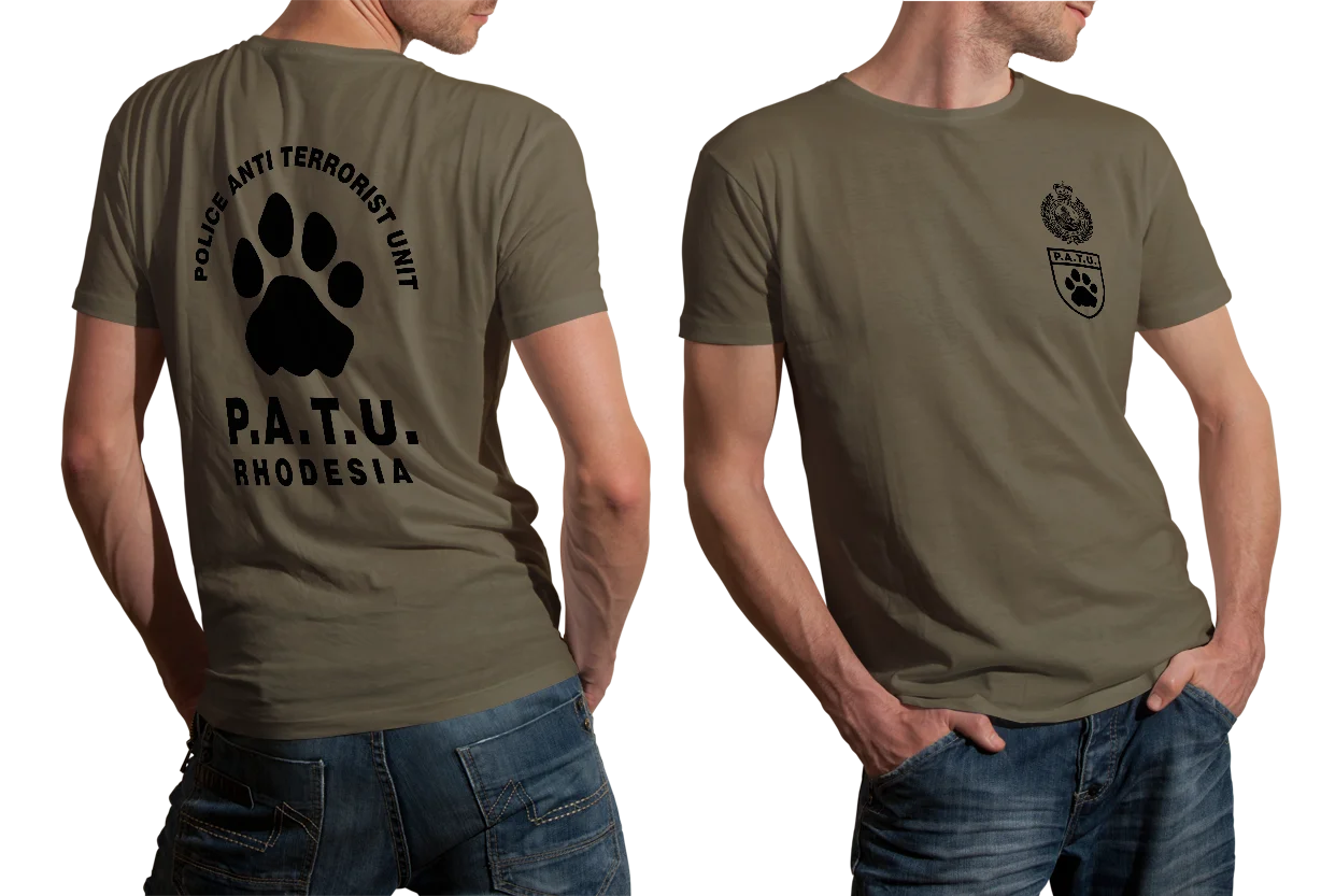 Rhodesia PATU BSAP Anti Terrorist Unit Military T-Shirt Short Sleeve Casual 100% Cotton O-Neck Summer Mens T-shirt Size S-3XL