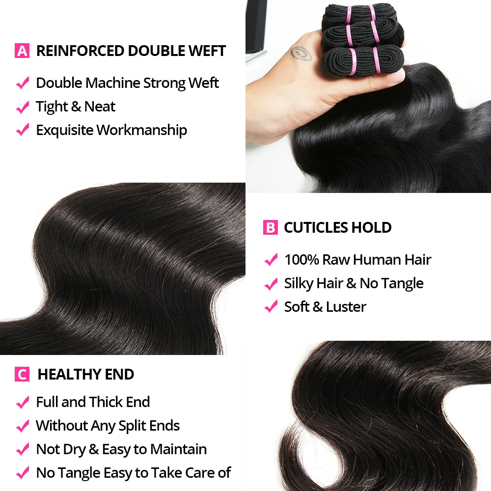 100% Menselijk Haar Body Wave Bundels 22 24 26 Inch Braziliaanse Virgin Remy Haar Water Golvend Haar Weave Bundels Natuurlijke Haarverlenging