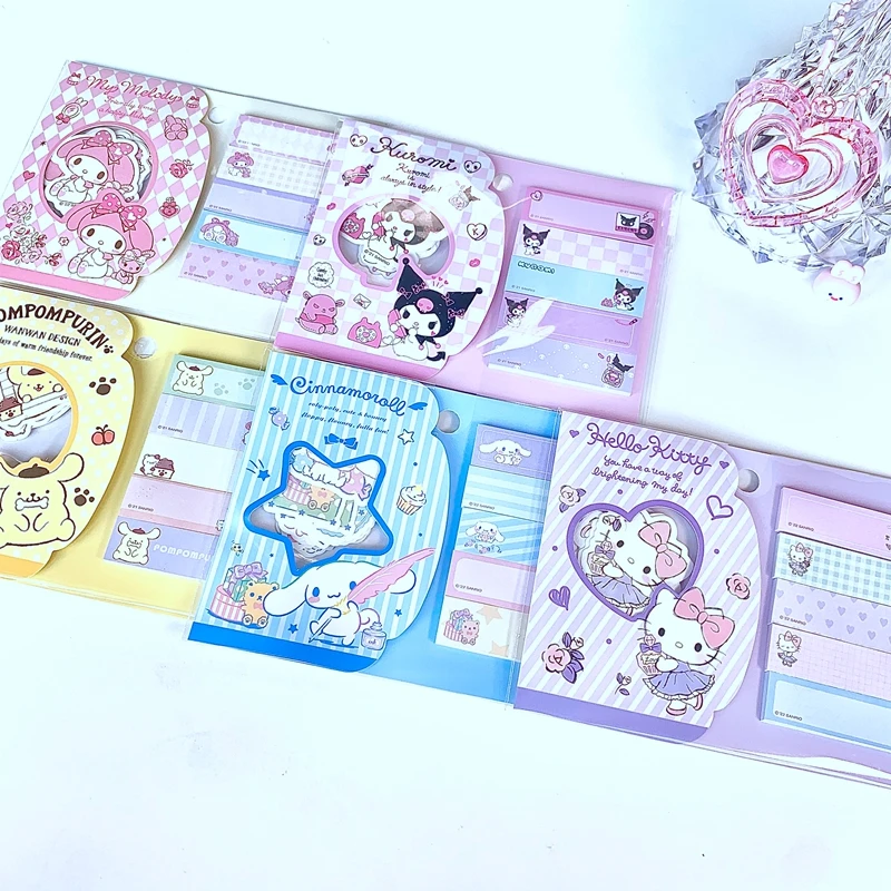 Cute Cartoon Anime Memo Pad Stickers Set Kawaii Sticky Notes Girl Diary DIY Decorative School Notebook Japanese Stationery Gift