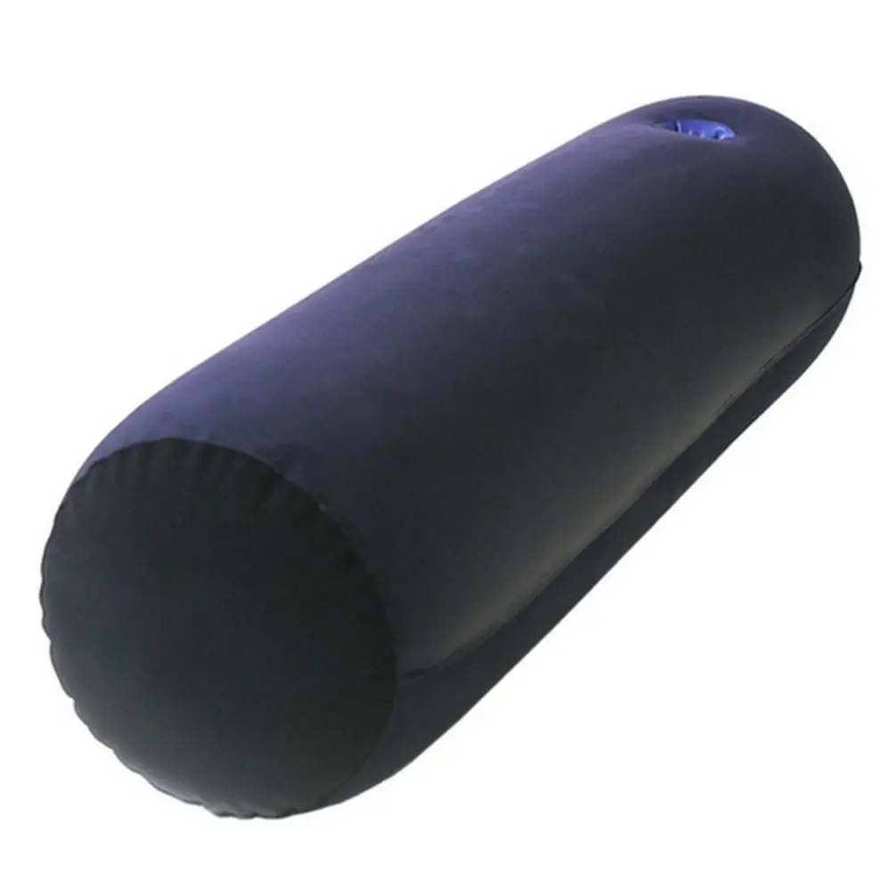 New PVC Flocking Silicone Pillow Triangle Cylinder Wedge Inflatable Magic Cushion Soft Blue+Black Inflatable Sex Pillow Home