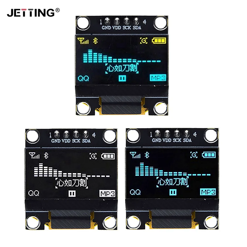 OLED SSD1306 Módulo de Exibição Serial, Placa de Tela LCD, Branco, Azul, Amarelo, Usuário DIY, 0.96 ", 128x64, IIC, I2C, 12864, 1Pc