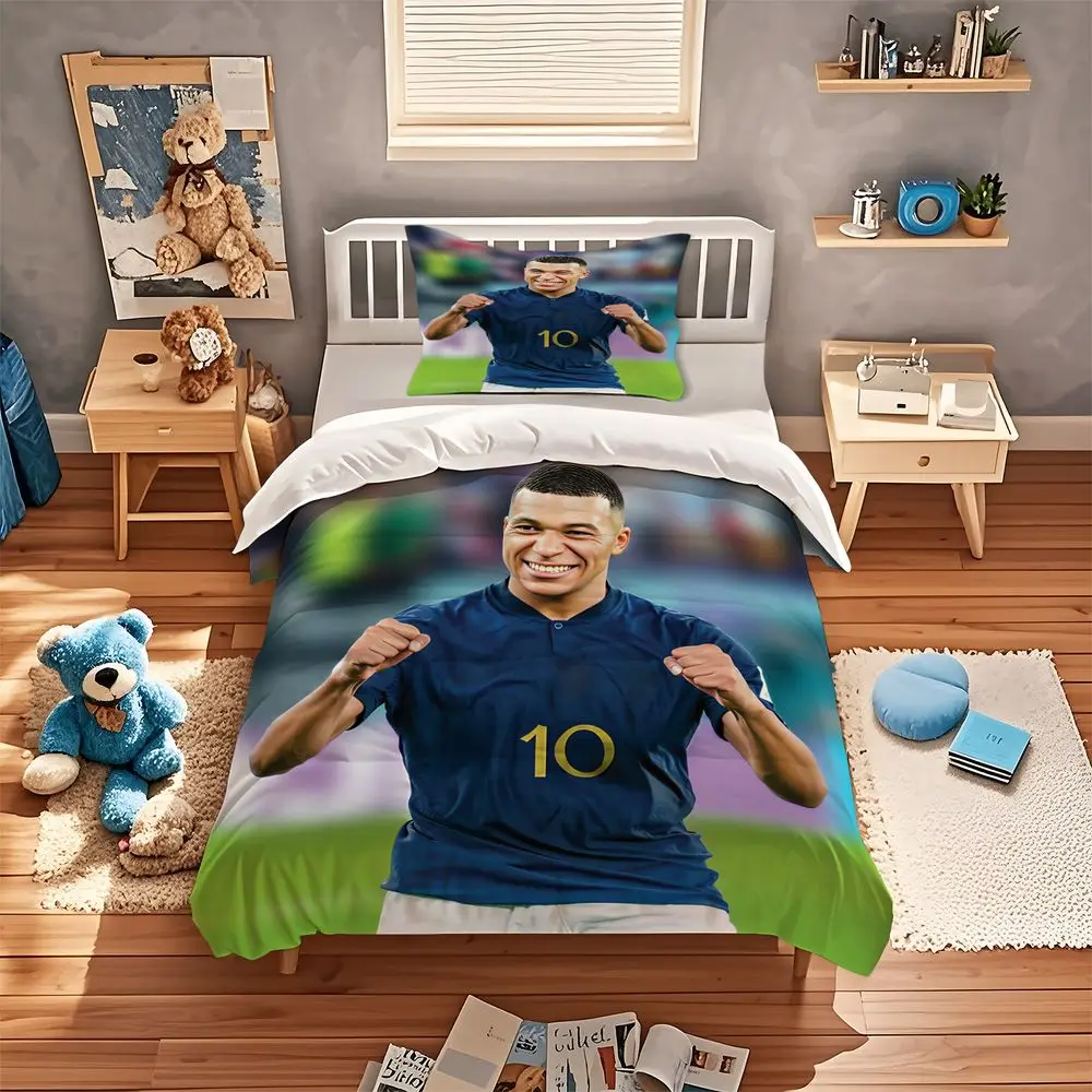 Soccer Player 10 Jersey Duvet Cover Set Digital Print Bedding Set Sports Home Decor For Teen Bedroom