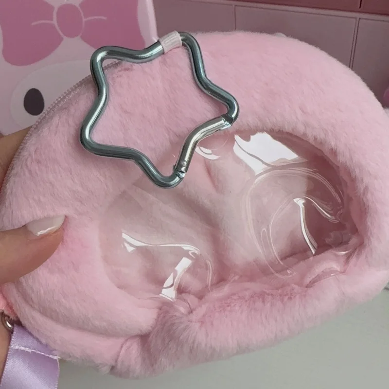 Sanrio Little Twin Stars Cartoon Rosa Addensare Soffice Peluche Borsa per il trucco Cosmetico Anti-Goccia Oggetti vari Borsa per la conservazione Regalo di coppia