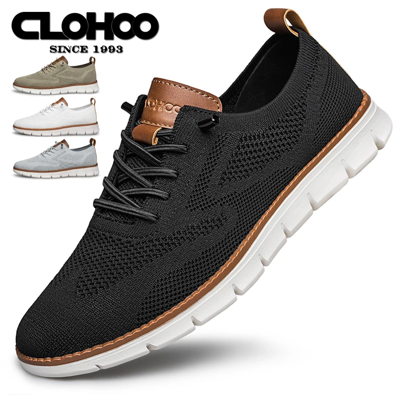 CLOHOO Brand Exclusive Breathable Mesh Athletic Casual Men\'s Shoes Comfortable Soft Sole Hiking Shoes