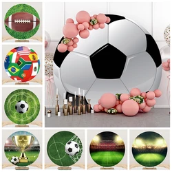 Football Theme Round Backdrop Kids Birthday Soccer Field Circle Photography Background Baby Shower Party Banner Decor Props