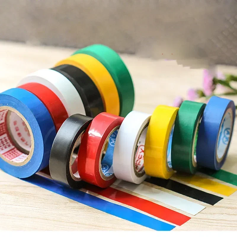 Electrical Tape PVC Flame Retardant Electrical Insulating Tape Indoor Outdoor Electrical Wire Wrap Tape Multi Color Red Yellow