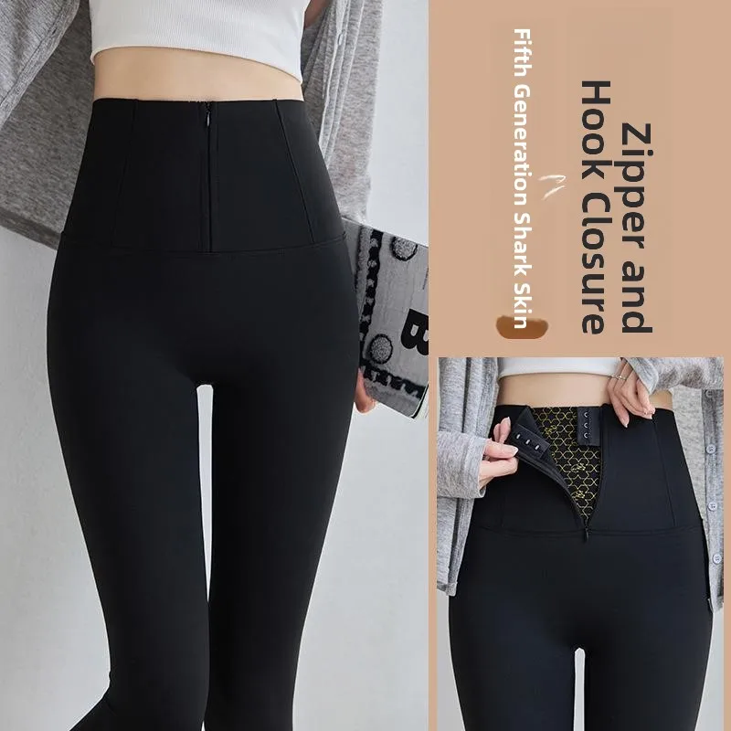 

Брюки Crion с высокой талией для женщин, брюки на молнии, облегающие брюки с девятью точками, тонкая модель, без бренда, зарегистрированная торговая марка