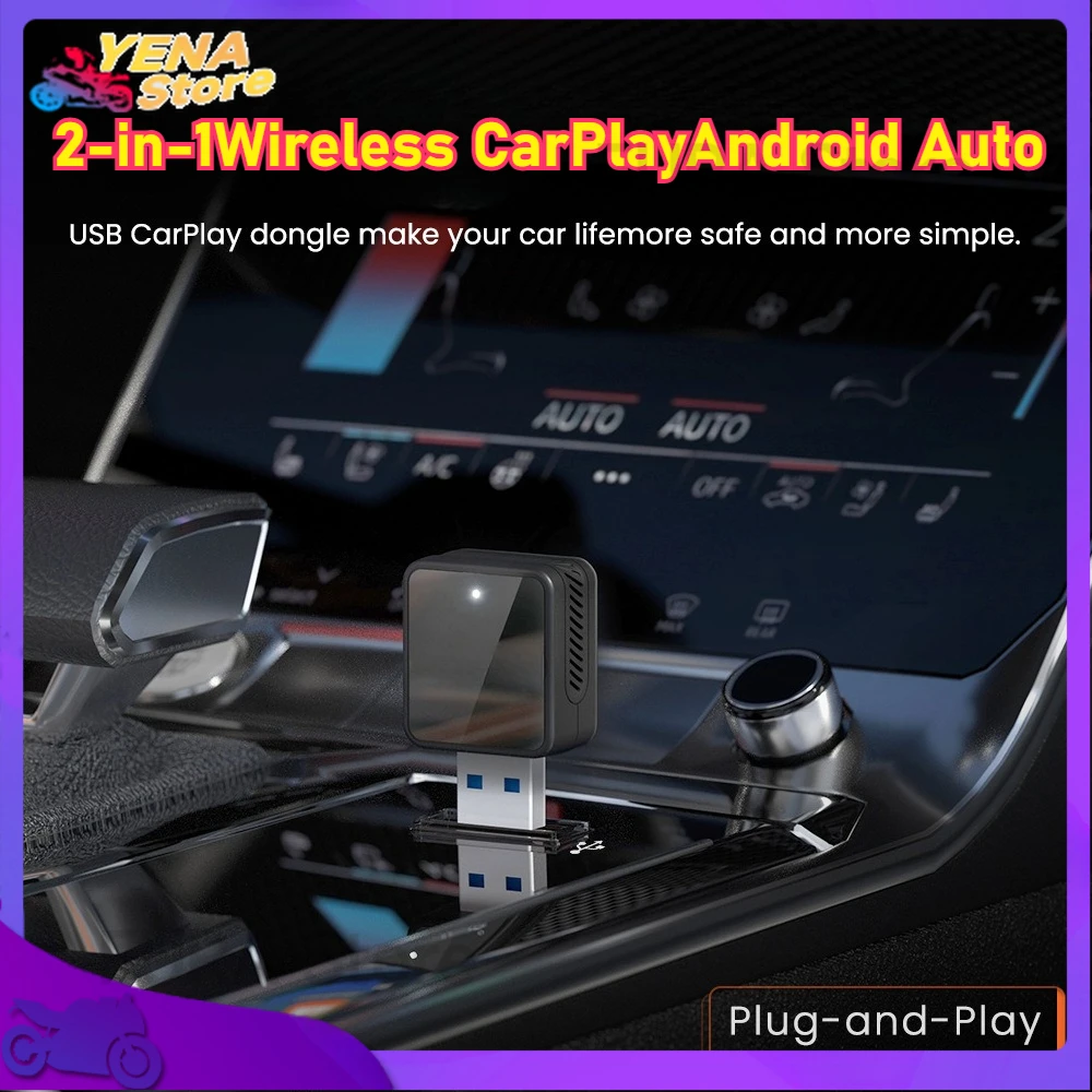 

Car wired to wireless WiFi, Bluetooth 5.2 mini Carplay adapter, automatic connection, plug-and-play, Fota upgrade, GPS navigator