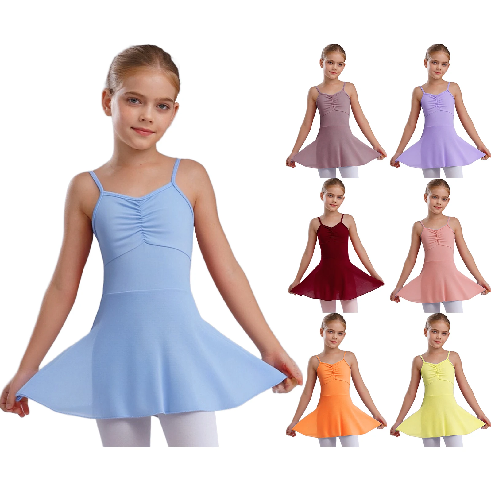 Robe Tutu de danse de Ballet pour filles, justaucorps sans manches, dos nu, en Tulle, ballerine, gymnastique, patinage artistique, vêtements de danse sur scène de Yoga