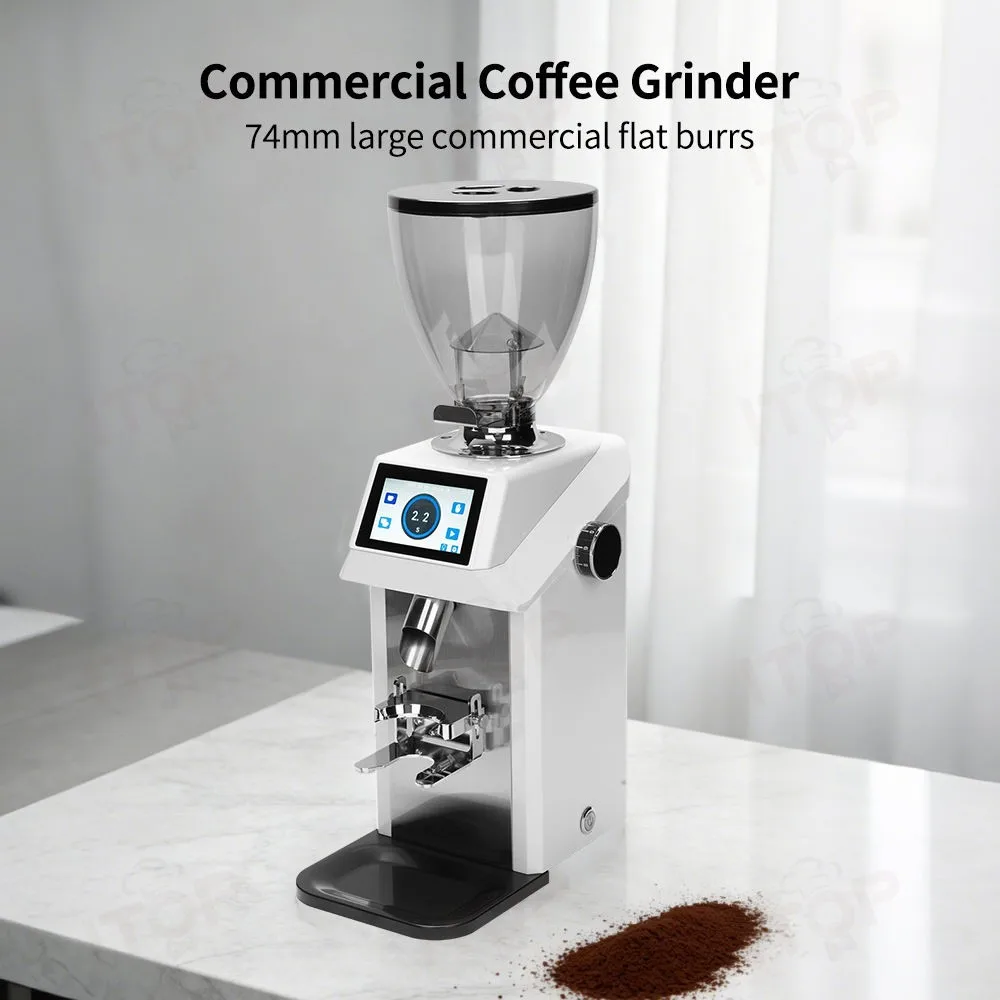 ITOP Commercial 74mm Flat Burr All-metal Body Electric Espresso Coffee Grinder with LCD Touch Screen for Wholesale