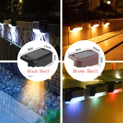 LED Solar Step Lights Outdoor Fence Light Garden Decorative Wall Lamp Waterproof for Courtyard Yard Pathway Railing Lighting