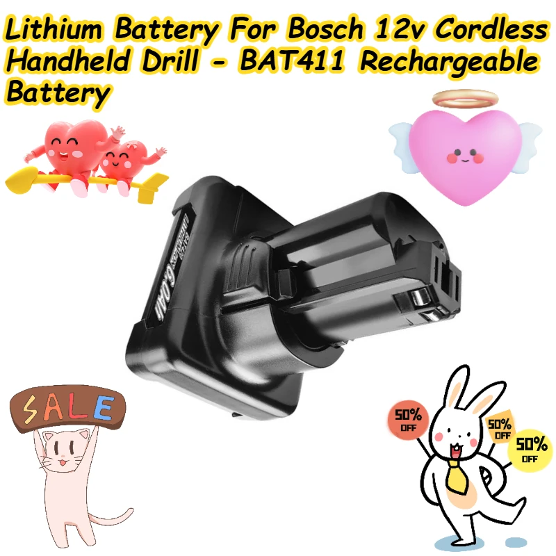 

Lithium Battery For Bosch 12v Cordless Handheld Drill - BAT411 Rechargeable Battery