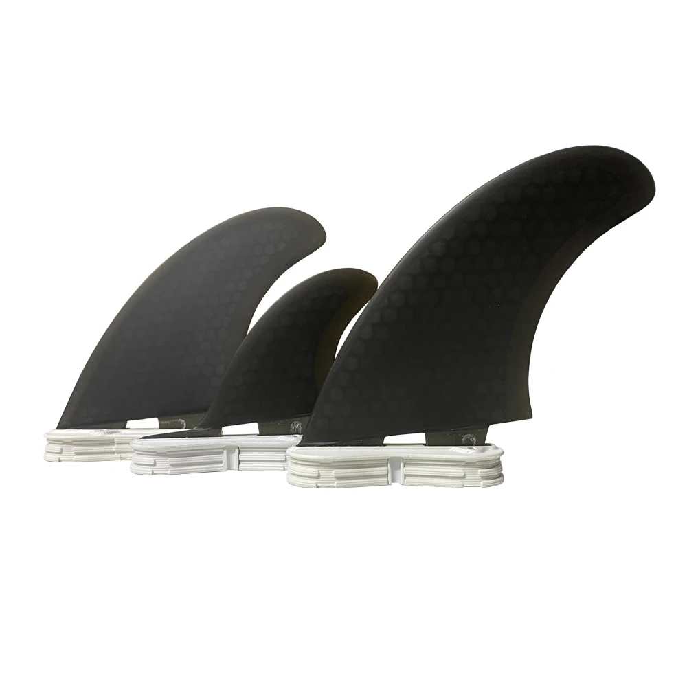 New Design Double Tabs II T1 Size Fins Black Color Fiberglass Honeycomb surf  Fin Good Quality Surf Tri set Fins