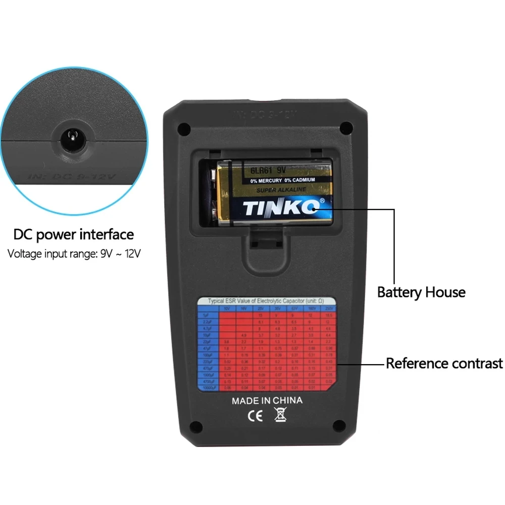 BSIDE Digital Transistor Tester ESR02pro Multimeter SMD Components Diode Triode Capacitance Inductance Resistance Lcr Meter