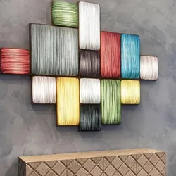 Creative Colourful Handmade Fabric Wall lamp Art square background light Corridor Staircase Bedroom Bedside Combination Lamp