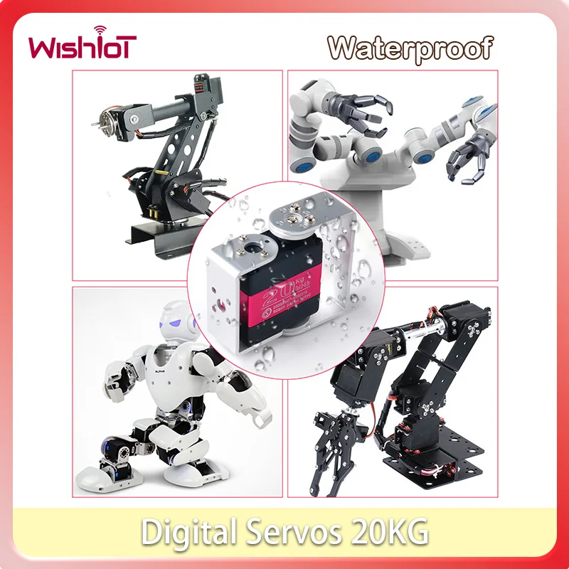 RDS3218 20 kg Servo Dual Shaft Digital RC Servo mit U-Halterung IP66 wasserdicht 180 270 Grad High Torque Servos für Auto Roboter