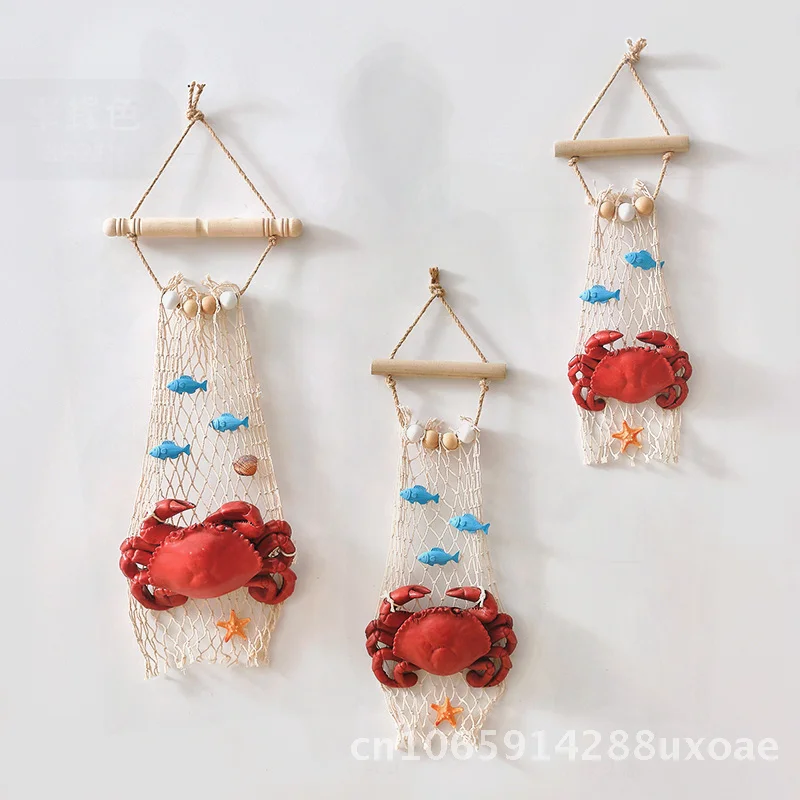 Resin Simulation Crab Model Pendant for Seafood Restaurant Wall Decoration Night Market Hanging Small
