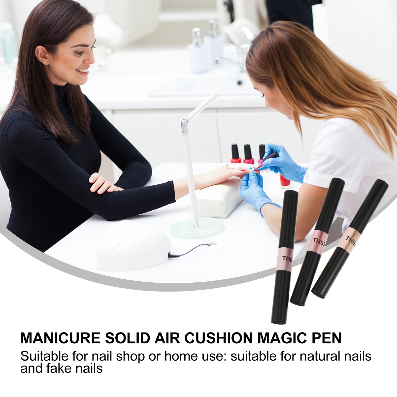 

3pcs Nail Pen Mirror Effect Powder Manicure Tool Plastic Art Highlighter Black Eyeliner DIY Shiny Design