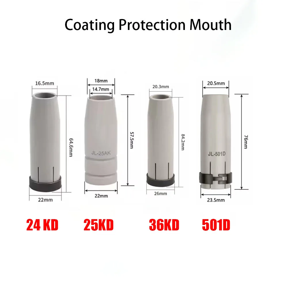 

24KD 25KD 36AK 501D Токопроводящая защитная насадка для сварочного аппарата с газовой защитой, не прилипающая к сварочному шлаку
