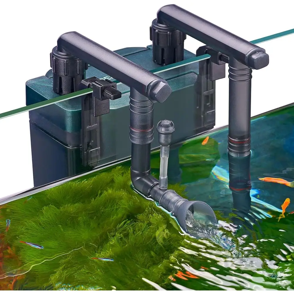 

180GPH Hand on Filter for 20-40 Gallon Aquariums, Silent Multi-Stage Filtration for Fish Tank or Turtle Tank, Increase Water Flo