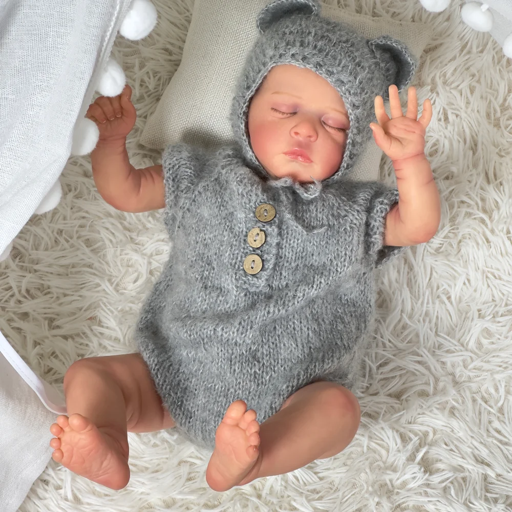 

18inch Reborn Dolls Jude Newborn Baby Size Already Finished Reborn Baby Doll 3D Skin Hand Detailed Painted Skin Visible Veins