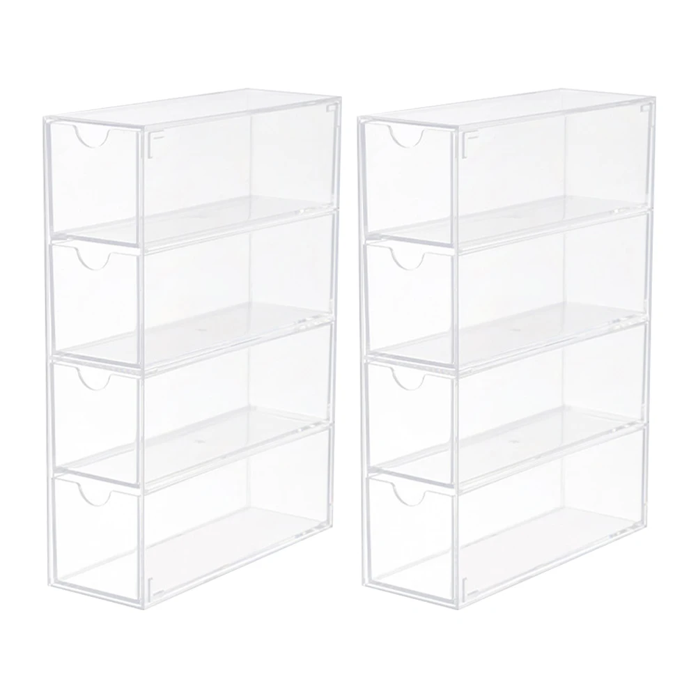 

2 pcs Eyeglasses Storage Box Transparent Sunglasses Display Holder Multi-Layer Jewelry Case For Shop Countertop Home