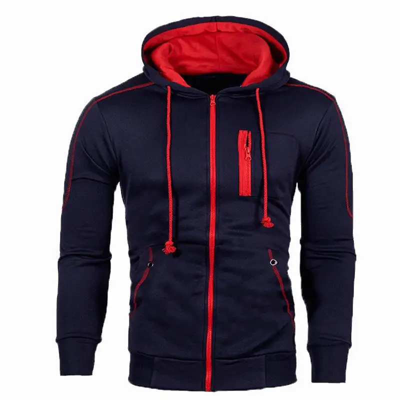 2024 Mens Zipper Hoodie High Quality Male Dialy Casual Sports Hooded Jackets Four Seasons Cool Motorcycle Coat