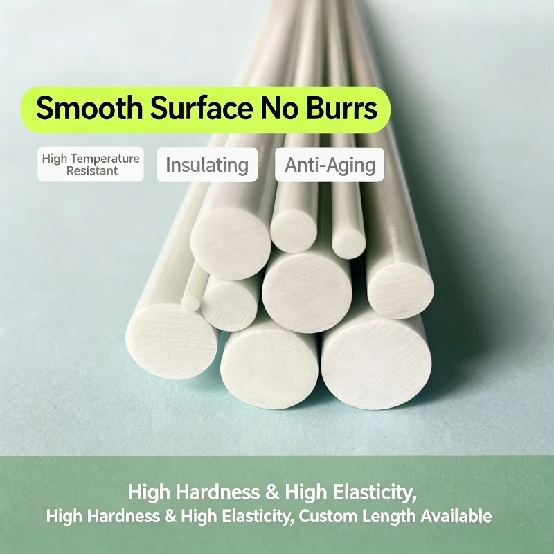 High Toughness High Elastic Solid FRP Fiberglass Rod Glass Fiber Bar Stick For Aircraft Model Tent DIY Project
