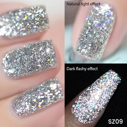 Imagen 2 del producto BORN PRETTY Champagne Gold Glitter Esmalte de uñas en gel reflectante 10ml Gel de uñas brillante Varnis Gel UV semipermanente Gel para decoración de uñas