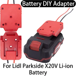 Accesorios para herramientas eléctricas, adaptador DIY de batería para Lidl Parkside X20V Team, batería de iones de litio, cables de 14AWG
