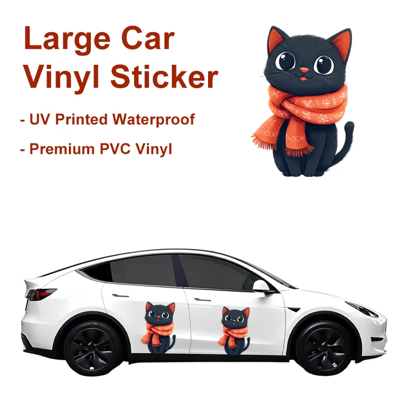 Big Anime Cat Car Sticker Waterproof Sunproof Creative DIY Halloween Car Sticker For Rear Window Scratch Cover Body Decor
