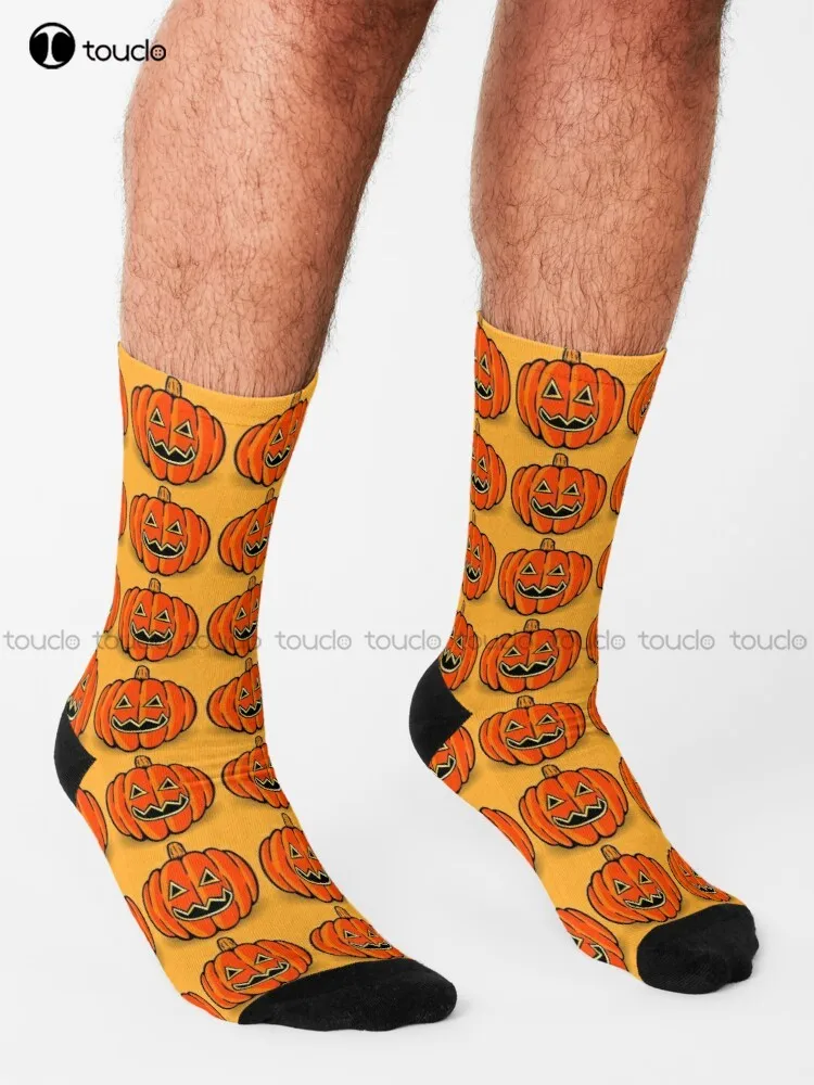 Halloween Jack O Lantern Funny Pumpkin Socks5 Stickers Socks Halloween Pink Softball Socks Comfortable Best Girls Sports 1Pair