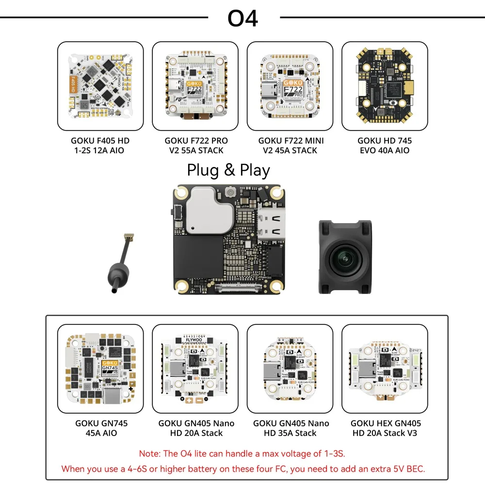 Flywoo  GOKU GN745 AIO V3 45A ESC, plug and play, Type-C interface suitable for FPV drone DIY parts
