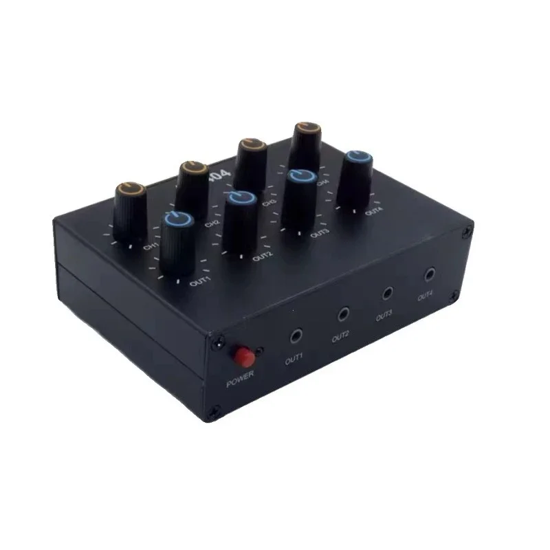 Two-channel audio mixer, electronic drum, electro-acoustic instrument, multi-input-output mix distribution