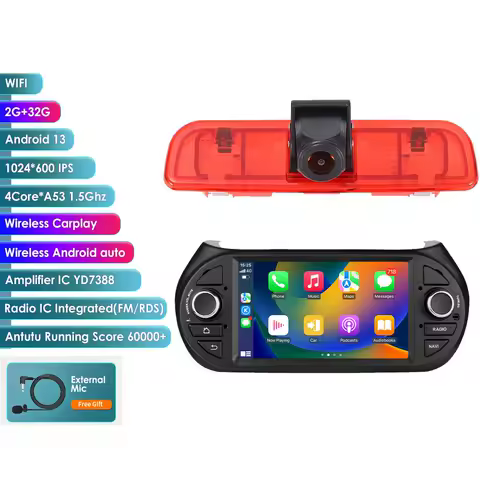 Android 7” car radio with GPS Navigation + HD reverse camera for Peugeot Bipper AA Tepee/Fiat Qubo Fiorino/Punto/Citroen Nemo