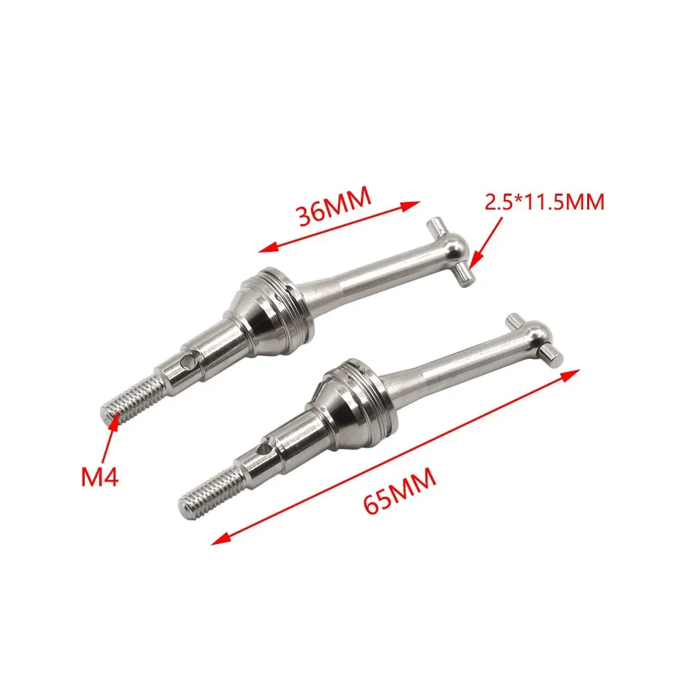 MJX 14301/14302 Aste motrici per ossa di cane CVD in acciaio per auto RC - 2 pezzi di parti metalliche aggiornate nere/argentate per camion Hyper Go 1/14 14410